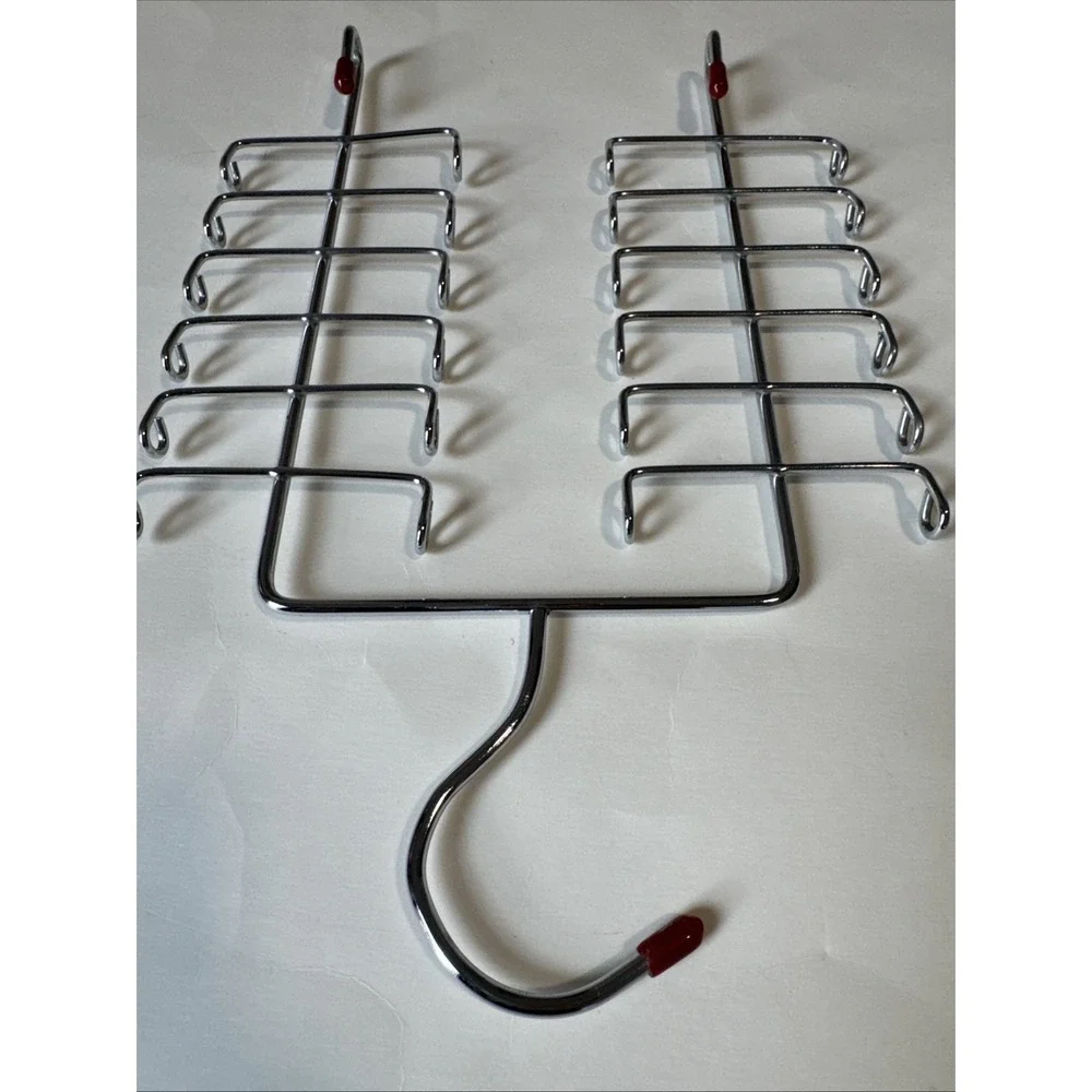 Chrome Wire 20 NECK TIES RACK Storage Hook Organizer with Rubber Coated Tips